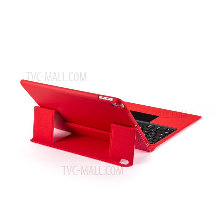 W102TS Clavier Bluetooth Sans Fil Avec Pavé Tactile Pour IPad 10.2 (2020) / (2019) /10.5 Pouces (2019) / (2017) Couverture En Cuir - Rouge-10