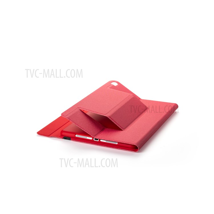 W102TS Clavier Bluetooth Sans Fil Avec Pavé Tactile Pour IPad 10.2 (2020) / (2019) /10.5 Pouces (2019) / (2017) Couverture En Cuir - Rouge-11