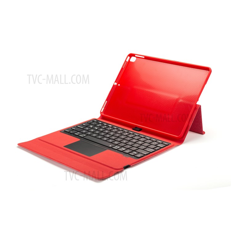 W102TS Clavier Bluetooth Sans Fil Avec Pavé Tactile Pour IPad 10.2 (2020) / (2019) /10.5 Pouces (2019) / (2017) Couverture En Cuir - Rouge-2