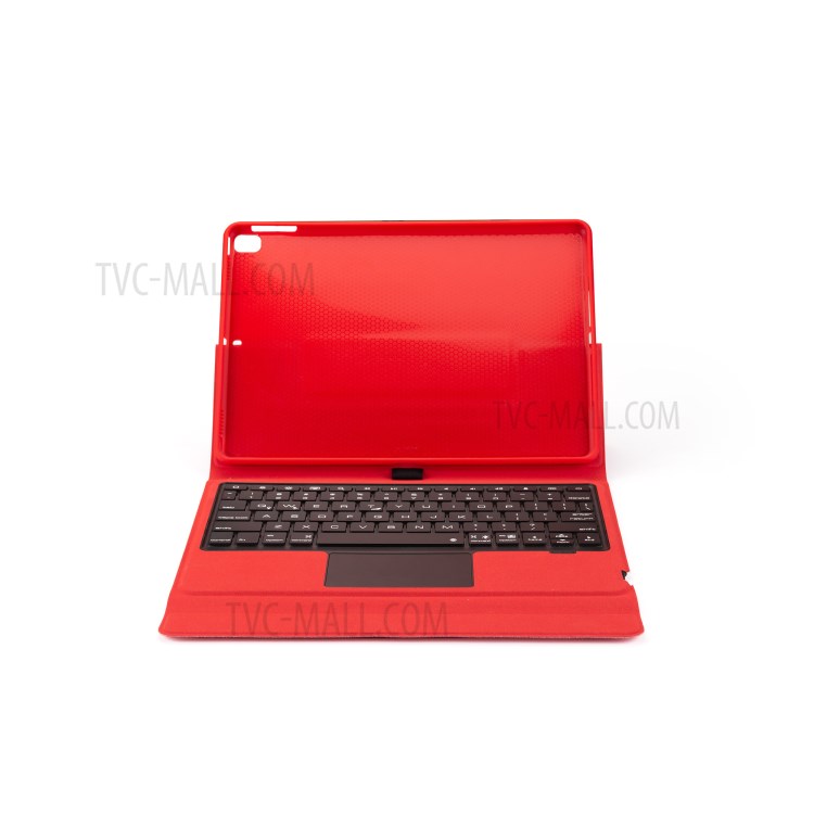 W102TS Clavier Bluetooth Sans Fil Avec Pavé Tactile Pour IPad 10.2 (2020) / (2019) /10.5 Pouces (2019) / (2017) Couverture En Cuir - Rouge-3