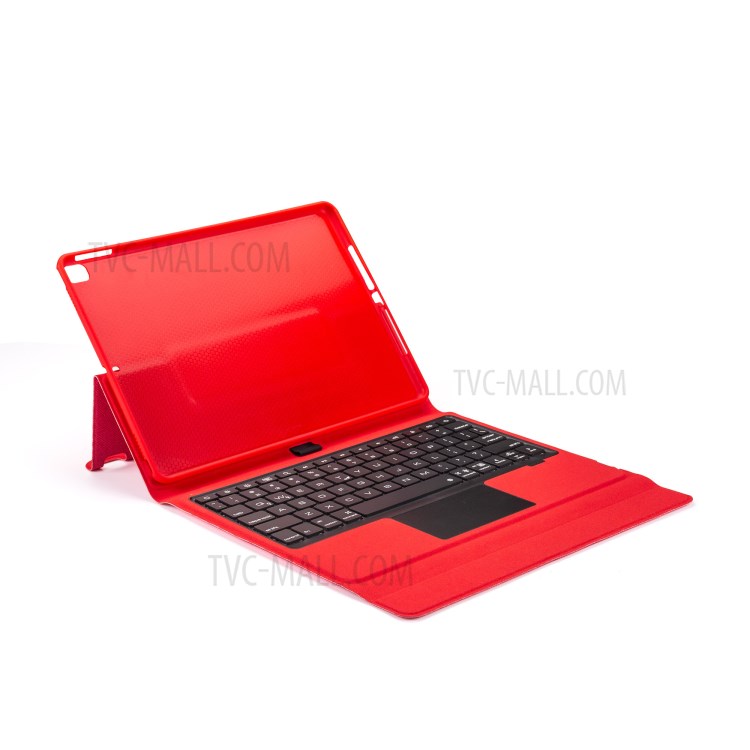 W102TS Clavier Bluetooth Sans Fil Avec Pavé Tactile Pour IPad 10.2 (2020) / (2019) /10.5 Pouces (2019) / (2017) Couverture En Cuir - Rouge-4