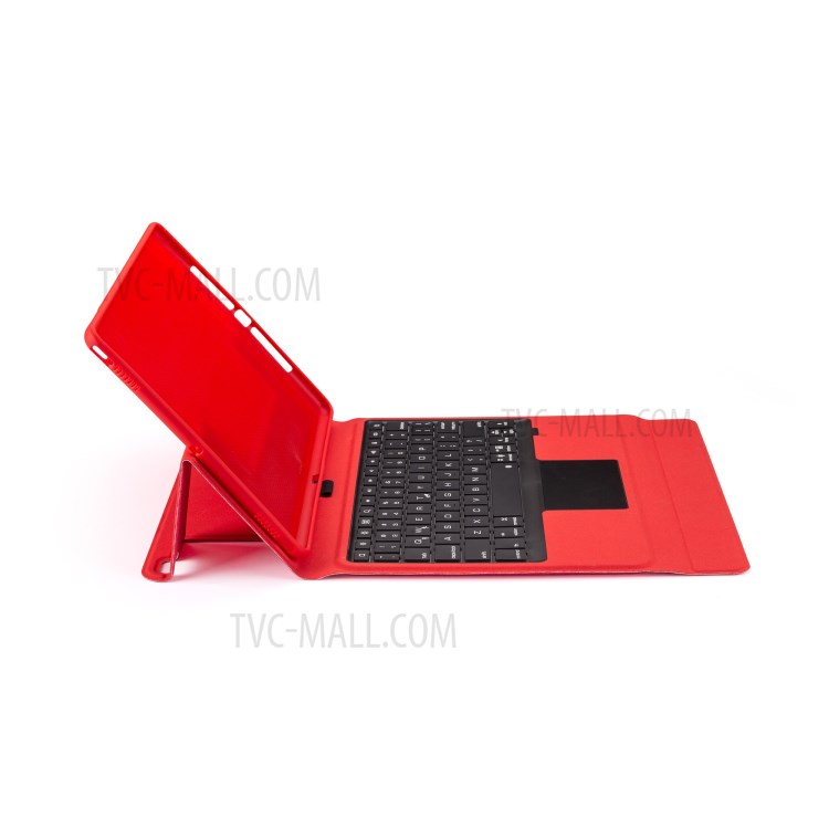 W102TS Clavier Bluetooth Sans Fil Avec Pavé Tactile Pour IPad 10.2 (2020) / (2019) /10.5 Pouces (2019) / (2017) Couverture En Cuir - Rouge-5