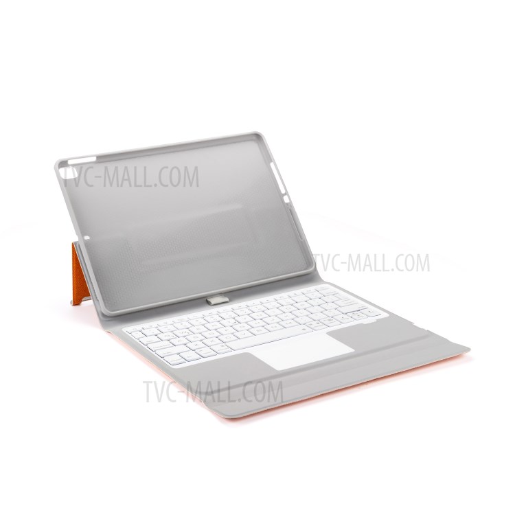 W102TS Wireless Bluetooth Keyboard with Touch Pad for iPad 10.2 (2020)/(2019)/10.5 inch (2019)/(2017) Leather Cover - Orange-4