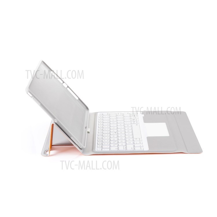 W102TS Wireless Bluetooth Keyboard with Touch Pad for iPad 10.2 (2020)/(2019)/10.5 inch (2019)/(2017) Leather Cover - Orange-5