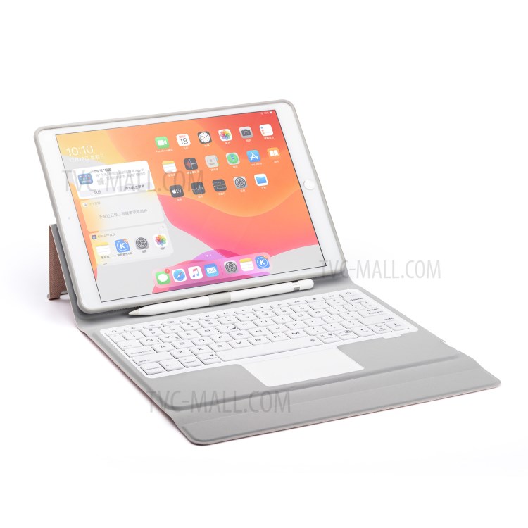W102TS Wireless Bluetooth Keyboard with Touch Pad for iPad 10.2 (2020)/(2019)/10.5 inch (2019)/(2017) Leather Cover - Rose Gold-4