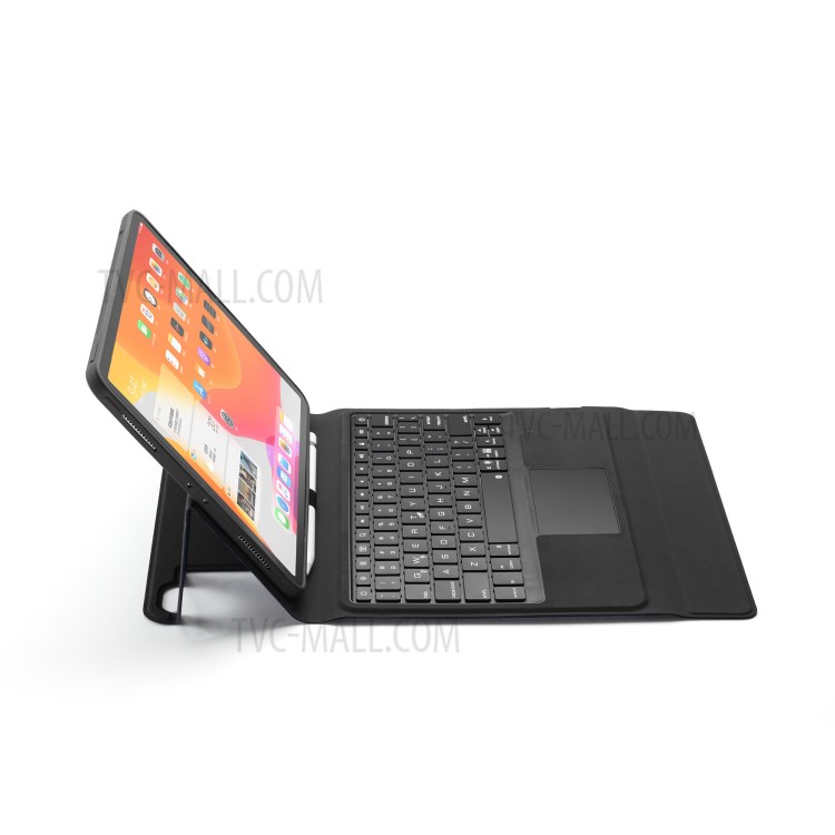 W11TS Wireless Bluetooth Keyboard with Touch Pad for iPad Pro 11-inch (2020)/(2018) Leather Shell - Blue-10