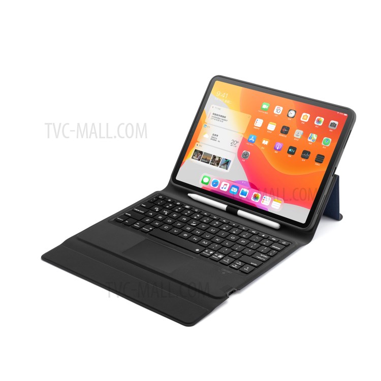 W11TS Wireless Bluetooth Keyboard with Touch Pad for iPad Pro 11-inch (2020)/(2018) Leather Shell - Blue-7