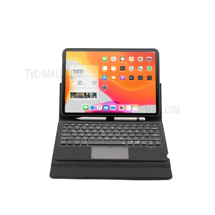 W11TS Wireless Bluetooth Keyboard with Touch Pad for iPad Pro 11-inch (2020)/(2018) Leather Shell - Blue-8