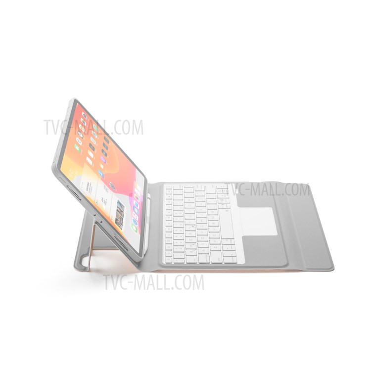 W11TS Wireless Bluetooth Keyboard with Touch Pad for iPad Pro 11-inch (2020)/(2018) Leather Shell - Rose Gold-10