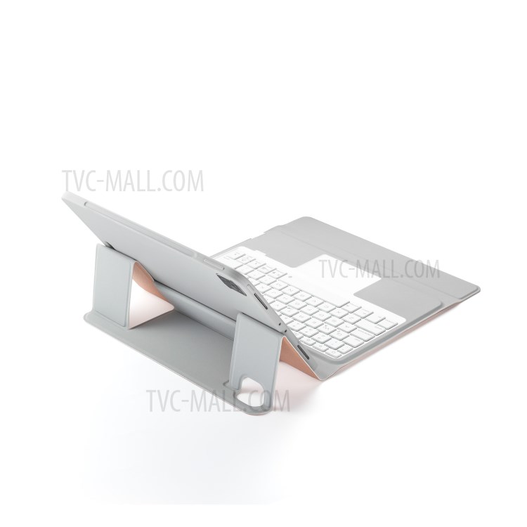 W11TS Wireless Bluetooth Keyboard with Touch Pad for iPad Pro 11-inch (2020)/(2018) Leather Shell - Rose Gold-11