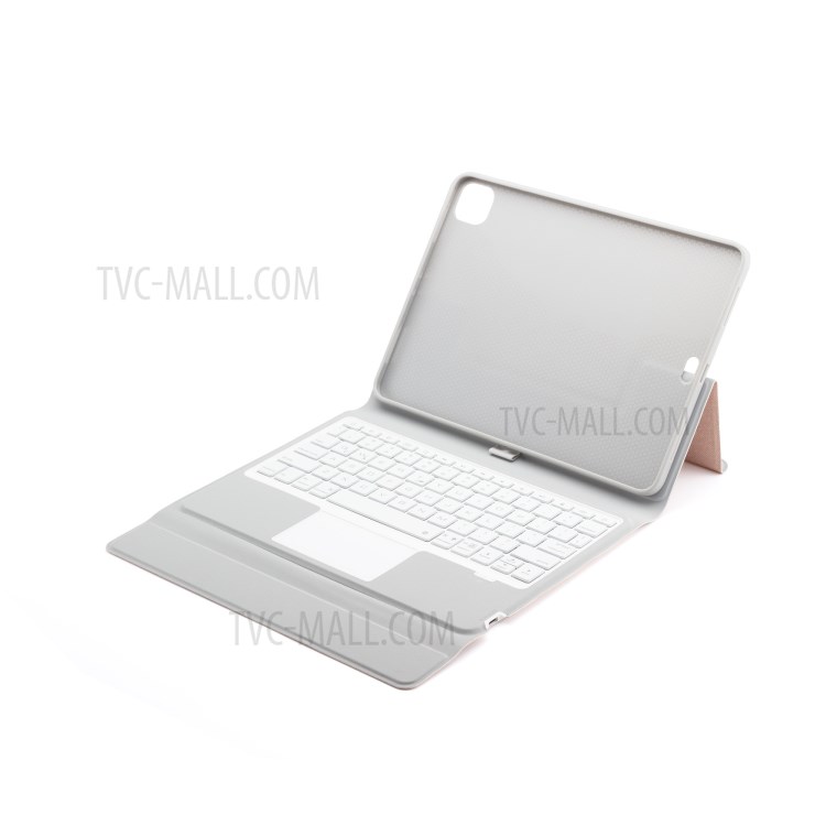W11TS Wireless Bluetooth Keyboard with Touch Pad for iPad Pro 11-inch (2020)/(2018) Leather Shell - Rose Gold-3