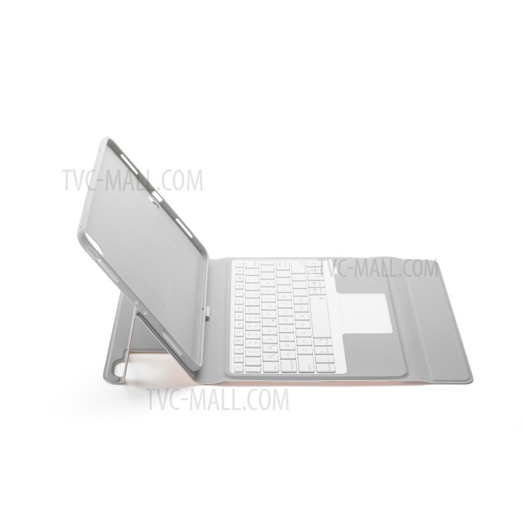 W11TS Wireless Bluetooth Keyboard with Touch Pad for iPad Pro 11-inch (2020)/(2018) Leather Shell - Rose Gold-6