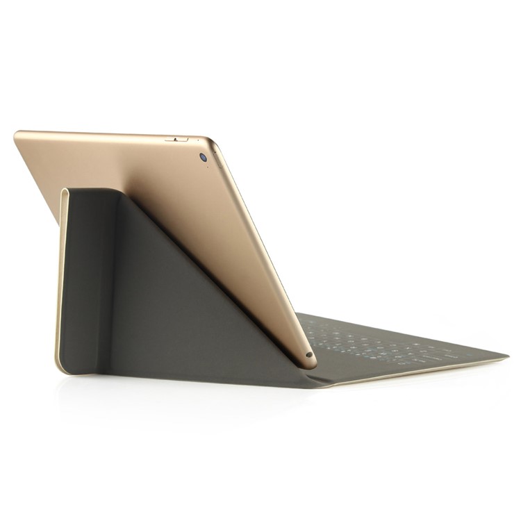 OATSBASF 4mm Ultrathin Bluetooth Keyboard Leather Stand Case for iPad Air 2 / Air - Gold-5