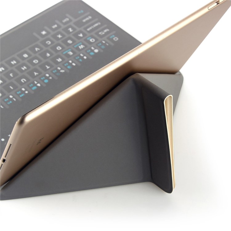 OATSBASF 4mm Ultrathin Bluetooth Keyboard Leather Stand Case for iPad Air 2 / Air - Gold-6
