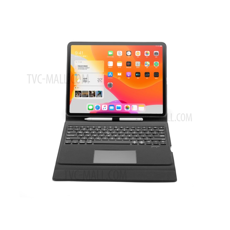 W129TS Colorful Backlight Leather Bluetooth Touchpad Keyboard Case for iPad Pro 12.9-inch (2020)/(2018) - Black-13