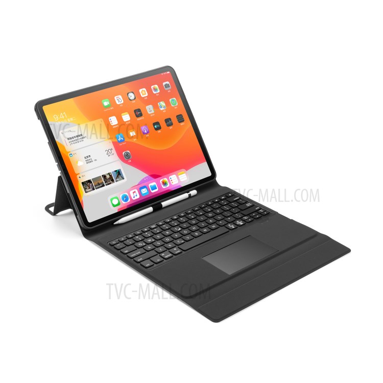 W129TS Colorful Backlight Leather Bluetooth Touchpad Keyboard Case for iPad Pro 12.9-inch (2020)/(2018) - Black-14