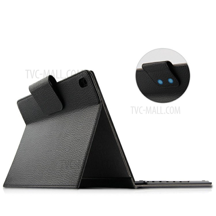 AJIUYU Wireless Touch Bluetooth Keyboard Leather Cover for Lenovo Tab P10 - Black-2