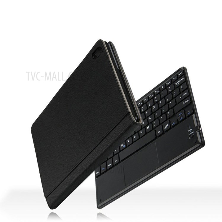 AJIUYU Wireless Touch Bluetooth Keyboard Leather Cover for Lenovo Tab P10 - Black-3