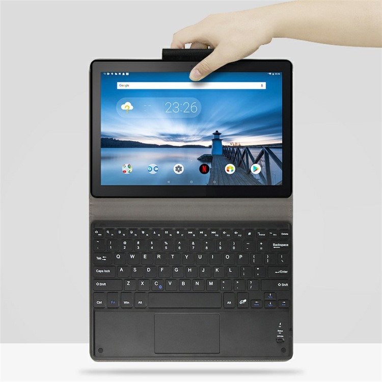 AJIUYU for Lenovo Tab M10 TB-X605F Wireless Touch Bluetooth Keyboard Leather Case - Black-7