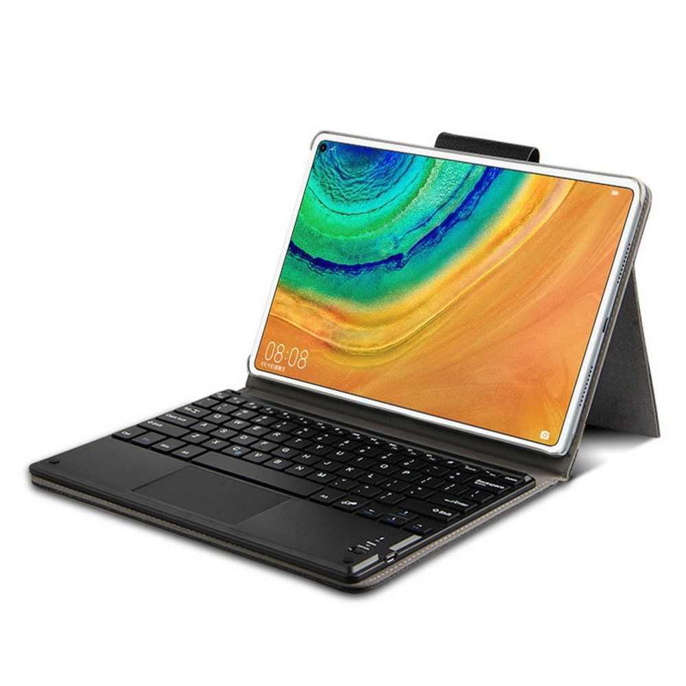 AJIUYU Wireless Touch Bluetooth Keyboard Leather Stand Flip Case for Huawei MediaPad M5 10 (10.8") / M5 10 (Pro) - Black-3