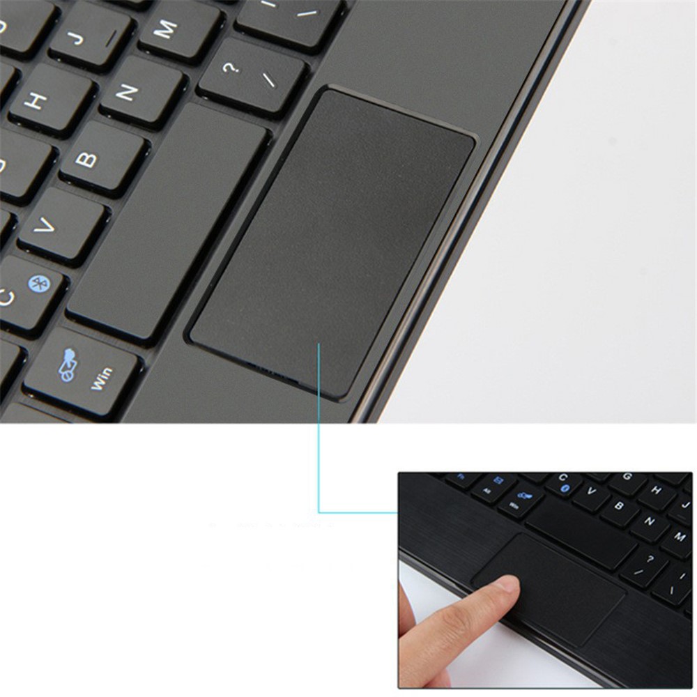 AJIUYU Wireless Touch Bluetooth Keyboard Leather Protection Cover for Huawei MediaPad M5 lite 8 - Black-4