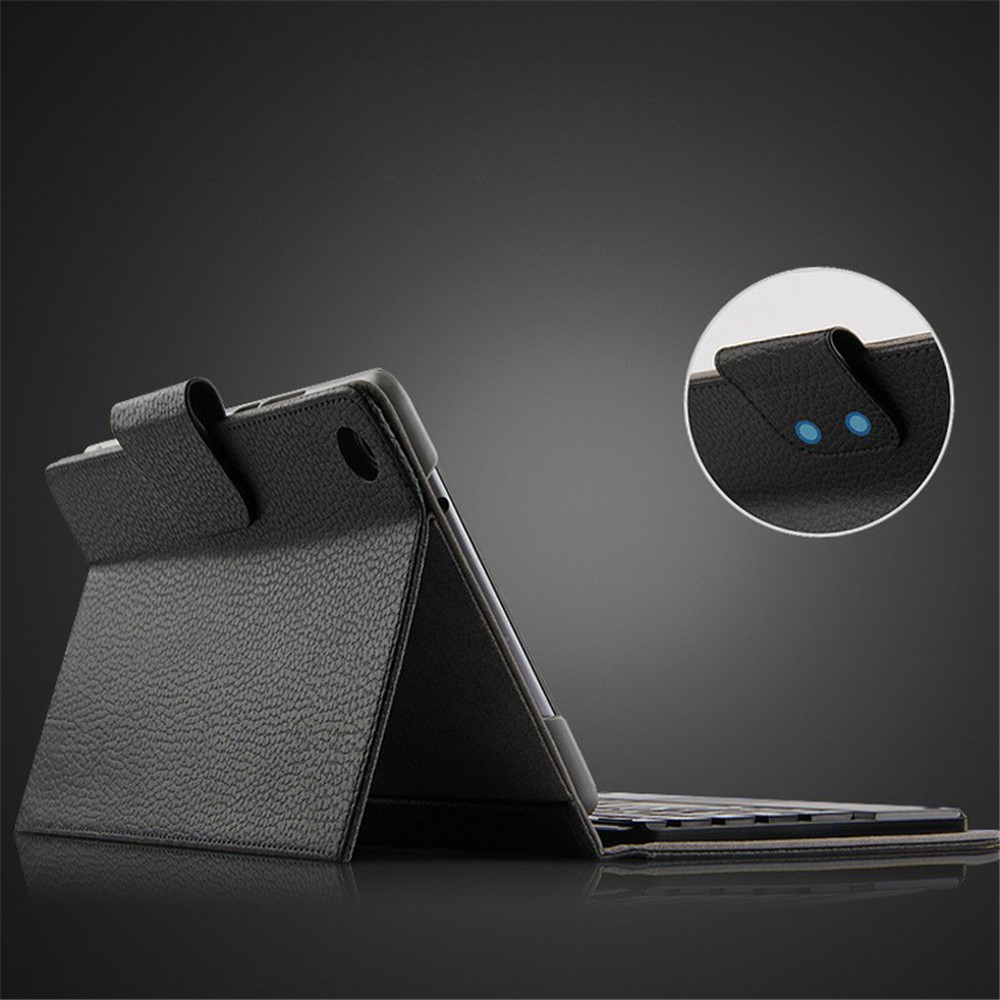 AJIUYU Wireless Touch Bluetooth Keyboard Leather Protection Cover for Huawei MediaPad M5 lite 8 - Black-5