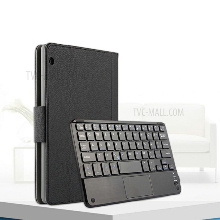 AJIUYU Wireless Touch Bluetooth Keyboard Leather Shell with Stand for Honor Play Tab 2 (9.6-inch)-1