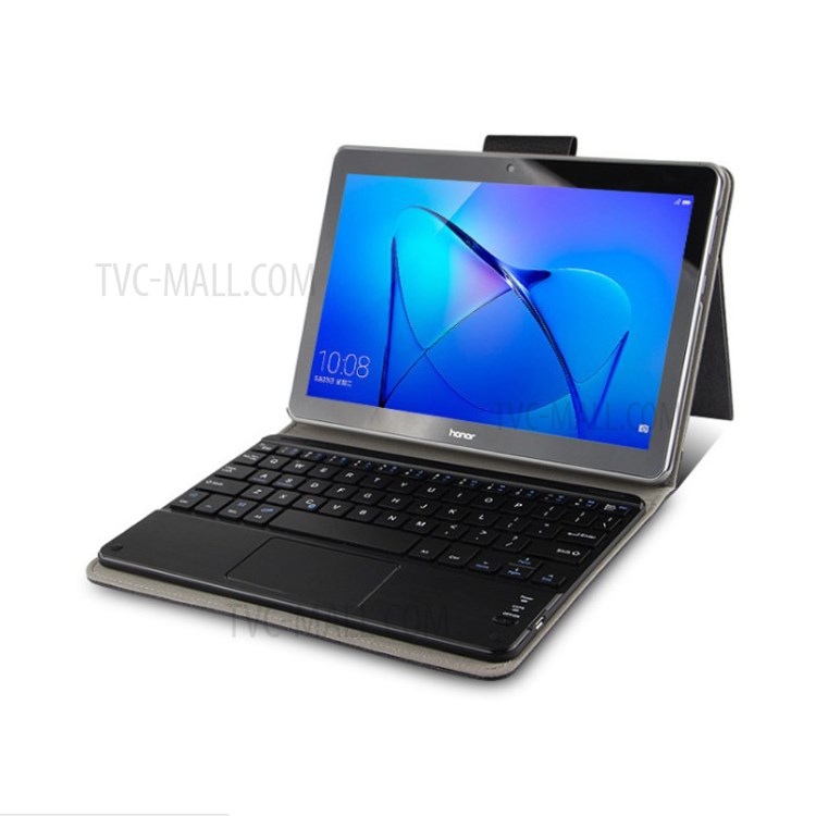 AJIUYU Wireless Touch Bluetooth Keyboard Leather Shell with Stand for Honor Play Tab 2 (9.6-inch)-3