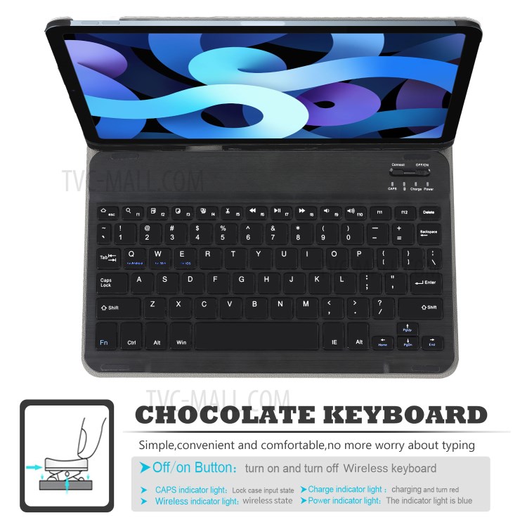 Bluetooth Keyboard Anti-impact PC Hard Shell with Pen Slot for iPad Air (2020)-5