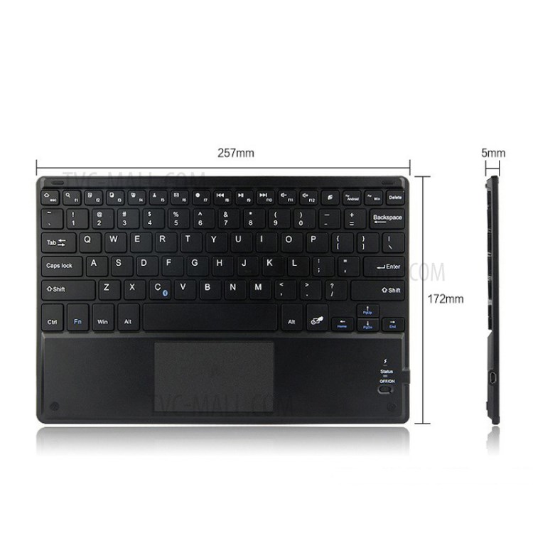 AJIUYU for Huawei MediaPad M6 10.8-inch Leather Case with Wireless Touch Pad Bluetooth Keyboard - Black-9