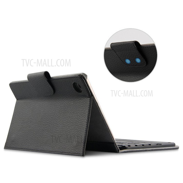 AJIUYU for Xiaomi Mi Pad 4 Plus 2-in-1 Wireless Touch Pad Bluetooth Keyboard Leather Case - Black-5