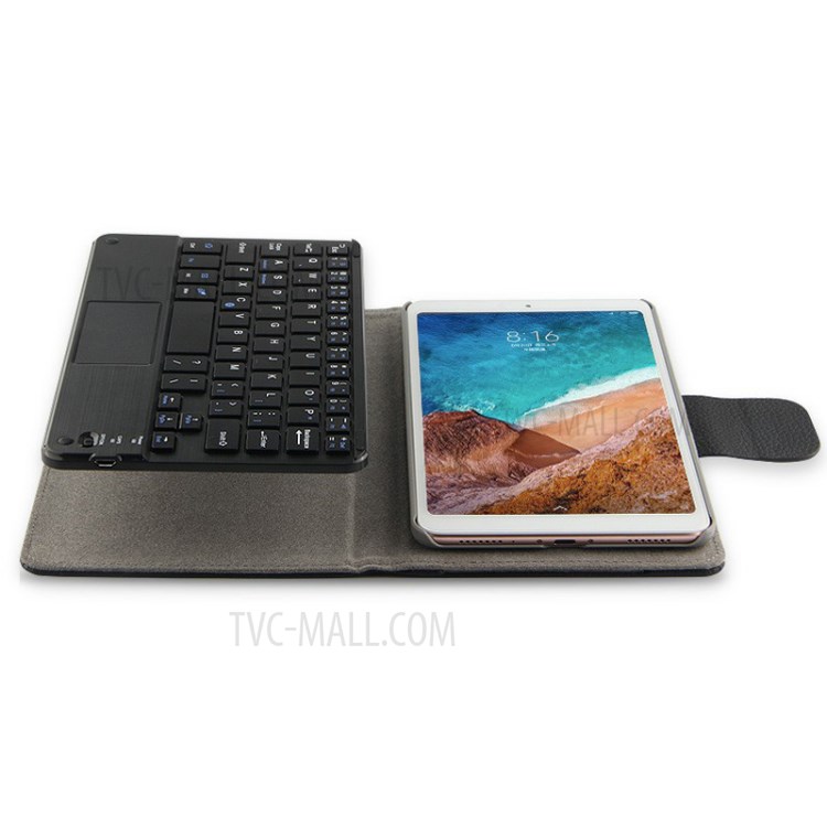 AJIUYU for Xiaomi Mi Pad 4 Plus 2-in-1 Wireless Touch Pad Bluetooth Keyboard Leather Case - Black-8