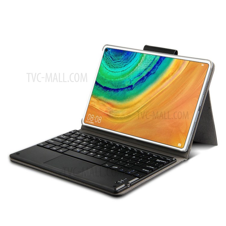 AJIUYU 2-in-1 Wireless Touch Pad Bluetooth Keyboard Leather Case for Xiaomi Mi Pad 4 - Black Blue-2