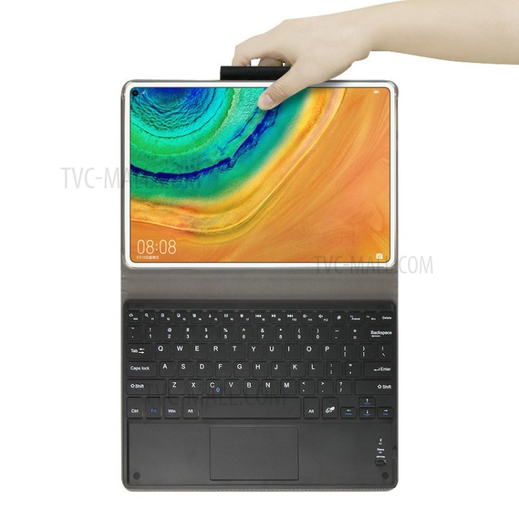 AJIUYU 2-in-1 Wireless Touch Pad Bluetooth Keyboard Leather Case for Xiaomi Mi Pad 4 - Black Blue-5