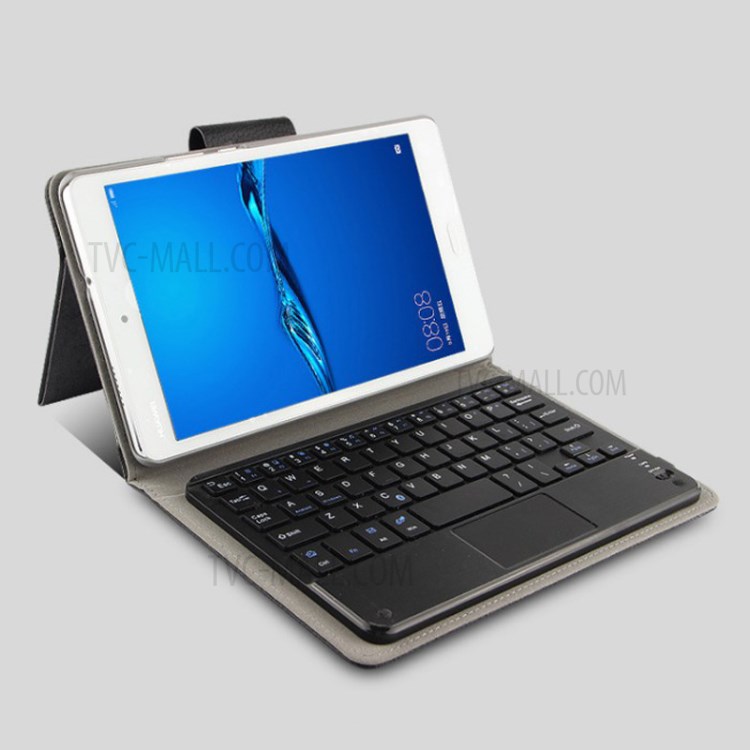 AJIUYU 2-in-1 Wireless Touch Pad Bluetooth Keyboard Leather Case for Xiaomi Mi Pad 4 - Black Blue-7