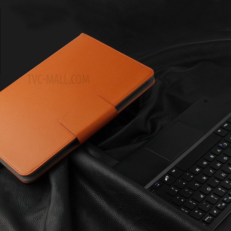 AJIUYU Bluetooth Keyboard Wireless Touch Leather Protective Case for Samsung Galaxy Tab S5e SM-T720/T725 - Brown-9