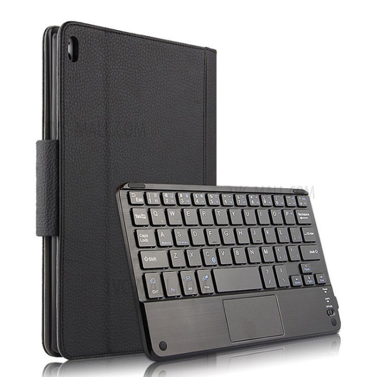 AJIUYU Bluetooth Keyboard Leather Protective Shell (Wireless Touch) for Lenovo XiaoXin TB-X804F - Black-1