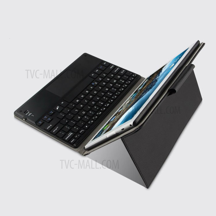 AJIUYU Bluetooth Keyboard Leather Protective Shell (Wireless Touch) for Lenovo XiaoXin TB-X804F - Black-8