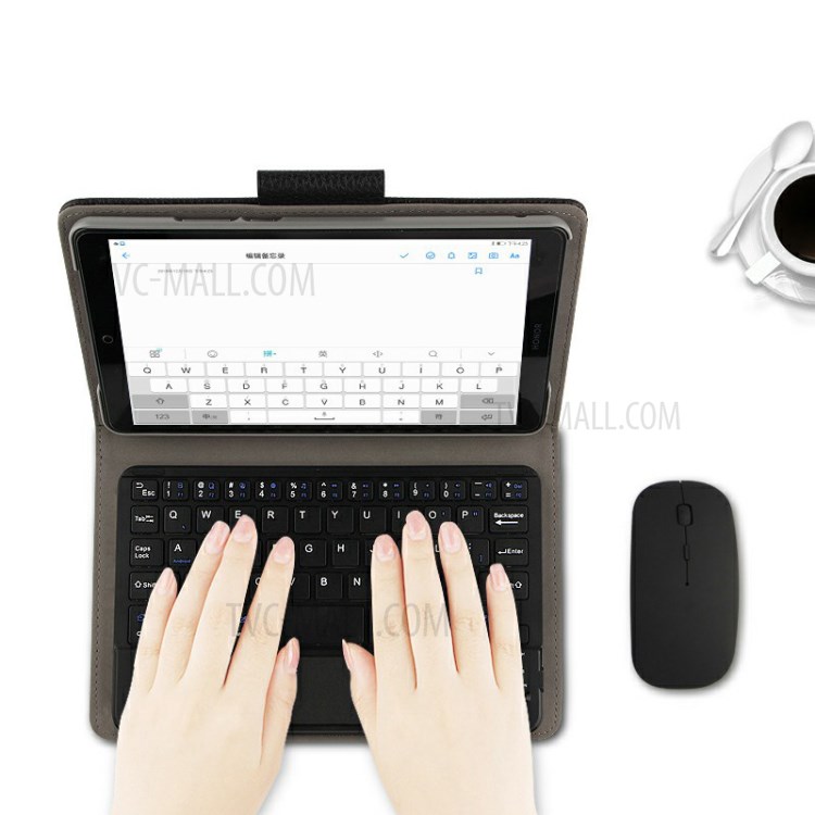 AJIUYU 2-in-1 Wireless Touch Pad Bluetooth Keyboard Leather Cover for Huawei Honor Pad 5 8.0-inch/Huawei MediaPad T5 8-inch-4