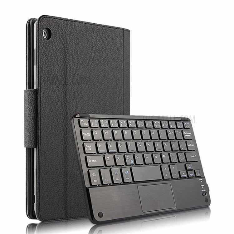 AJIUYU 2-in-1 Wireless Touch Pad Bluetooth Keyboard Leather Shell for Honor WaterPlay - Black-3