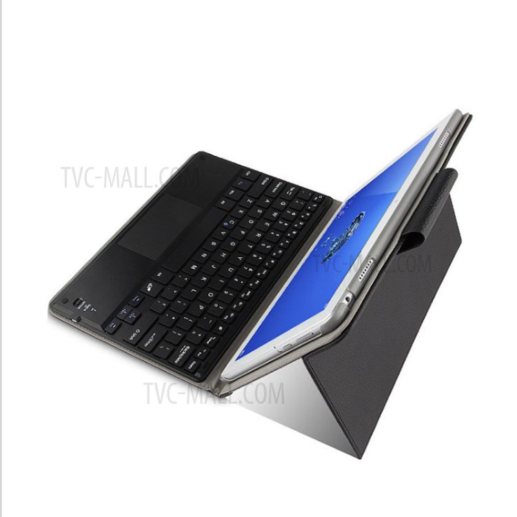 AJIUYU 2-in-1 Wireless Touch Pad Bluetooth Keyboard Leather Shell for Honor WaterPlay - Black-4