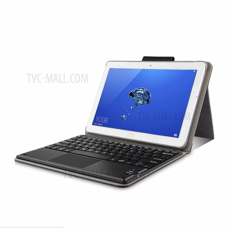 AJIUYU 2-in-1 Wireless Touch Pad Bluetooth Keyboard Leather Shell for Honor WaterPlay - Black-6