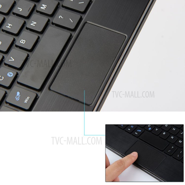 AJIUYU 2-in-1 Wireless Touch Pad Bluetooth Keyboard Leather Shell for Honor WaterPlay - Black-7