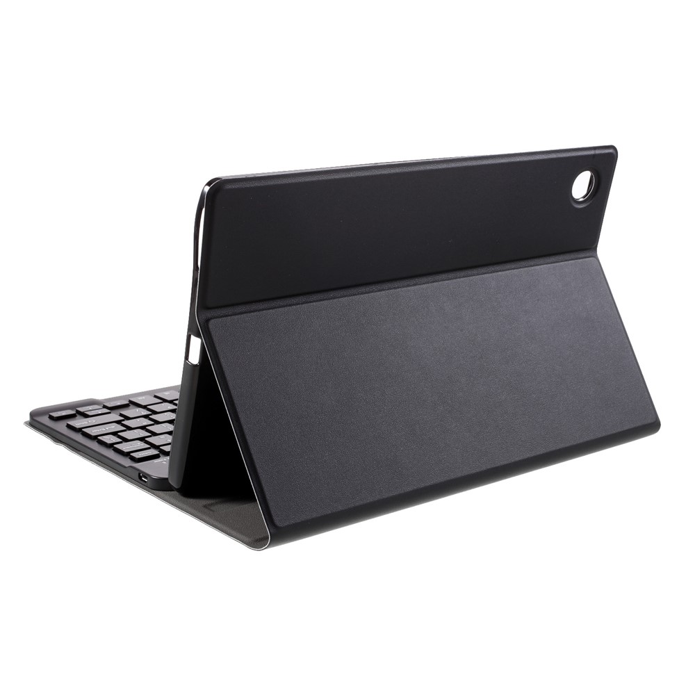 Bluetooth Keyboard Leather Stand Case for Lenovo Tab M10 Plus - Black-9