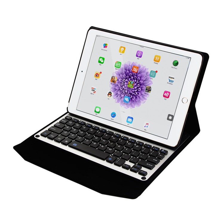 For iPad Pro 9.7 inch Wireless Bluetooth Keyboard Folio Leather Case Stand - White-1
