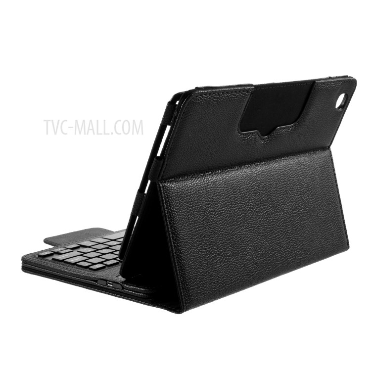 Bluetooth Keyboard Leather Stand Shell for Samsung Galaxy Tab A7 10.4 (2020) T500 T505 - Black-12