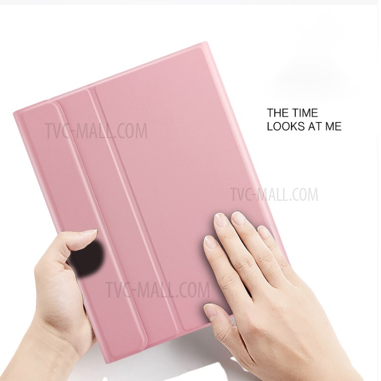 AJIUYU 2-in-1 Wireless Bluetooth Keyboard Leather Shell with Pen Slot for Huawei MatePad 10.4 (2020) - Pink-10