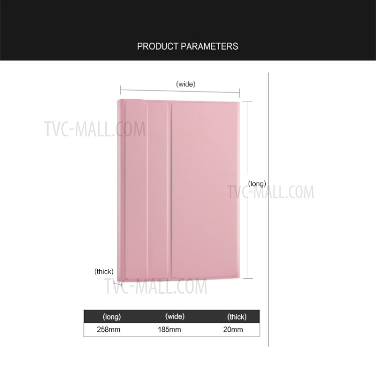 AJIUYU 2-in-1 Wireless Bluetooth Keyboard Leather Shell with Pen Slot for Huawei MatePad 10.4 (2020) - Pink-15