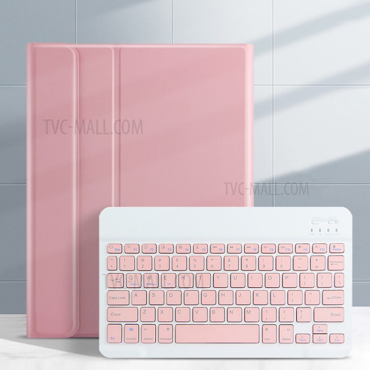 AJIUYU 2-in-1 Wireless Bluetooth Keyboard Leather Shell with Pen Slot for Huawei MatePad 10.4 (2020) - Pink-2