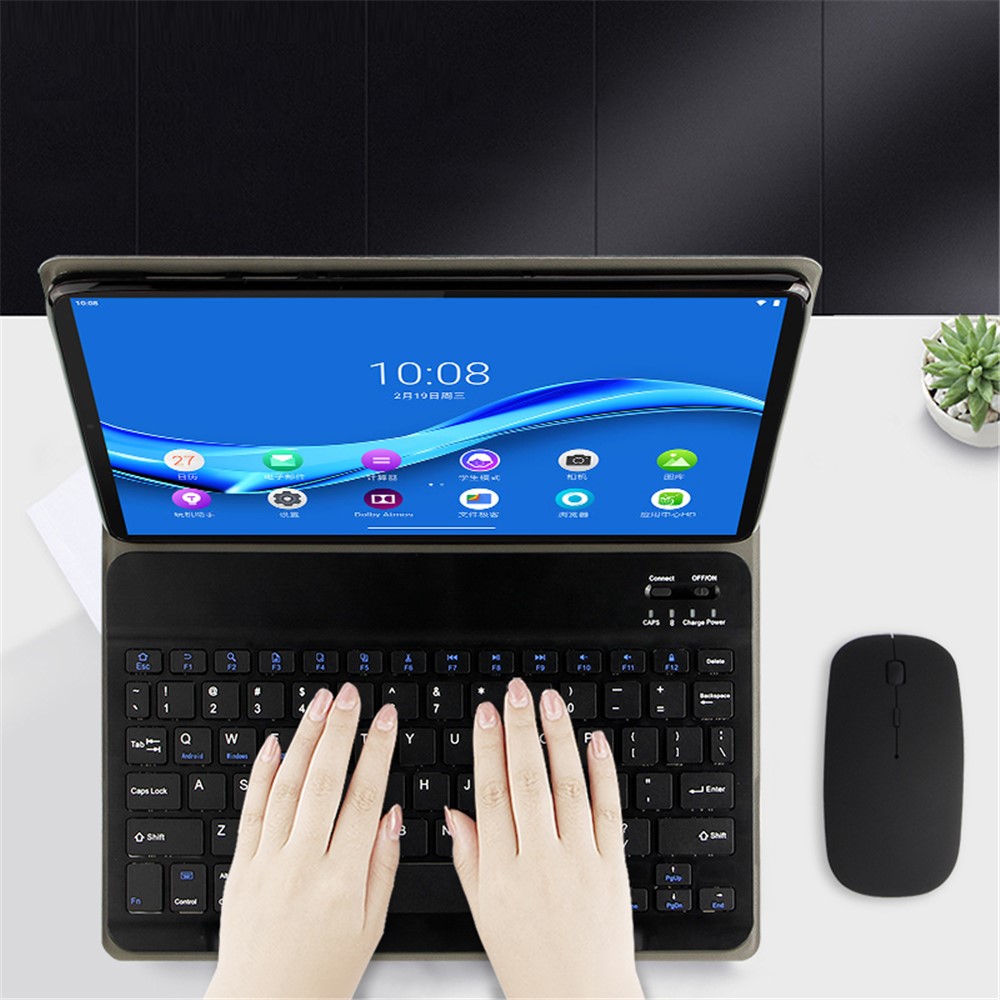 Ajiuyu 2-in-1 Wireless Bluetooth-Tastatur-Lederschale Für Lenovo-Tab M10 Plus-3